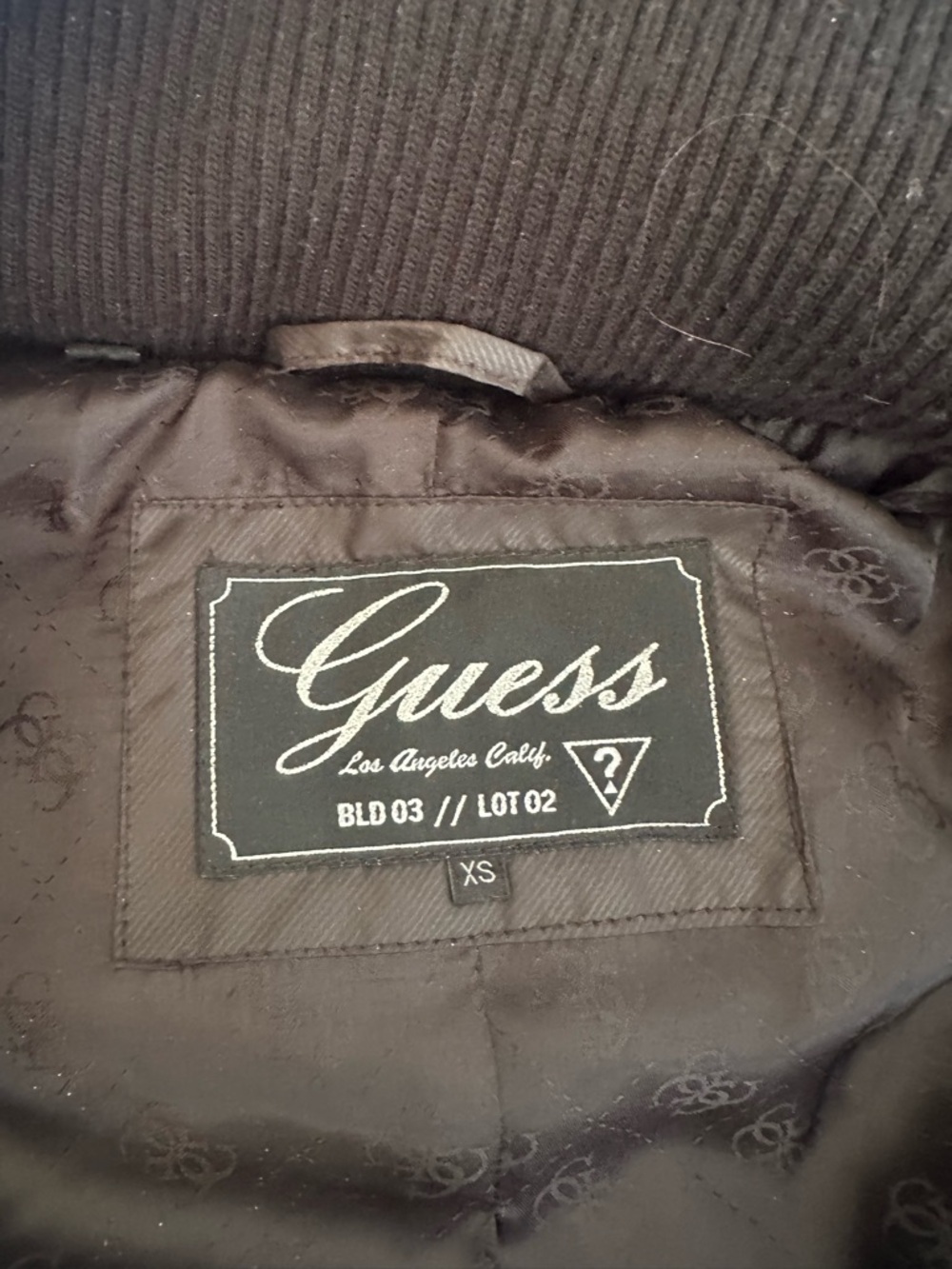 Guess Black Vest sz xs, faux fur hood